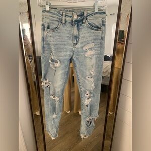 SOLD American eagle outfitters next level stretch high rise skinny ripped jeans